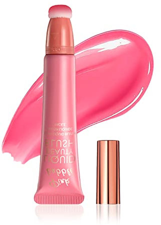 Prreal Matte Blush Cream Wand, Face Blush Beauty Stick with Soft Cushion Applicator, Long-wearing Easily Blendable Blush for Cheeks and Lips (02)