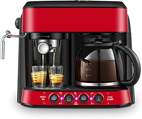 Macchina per caffè Espresso Macchina da caffè semiautomatica, Macchina da caffè all-in-One Italo-Americana, Schiuma di Latte a Vapore, Serbatoio dell'Acqua da 1250 ml, Adatta per l