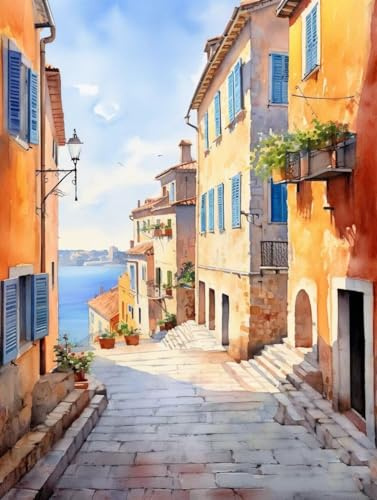 Maysurban Peinture par Numero Adulte DIY Kit de Peinture à l'huile de Bricolage Paint by Numbers Peindre par Nombre Kits sans Cadre 40x50cm