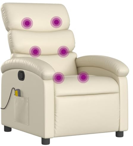 vidaXL Massagesessel Creme Kunstleder