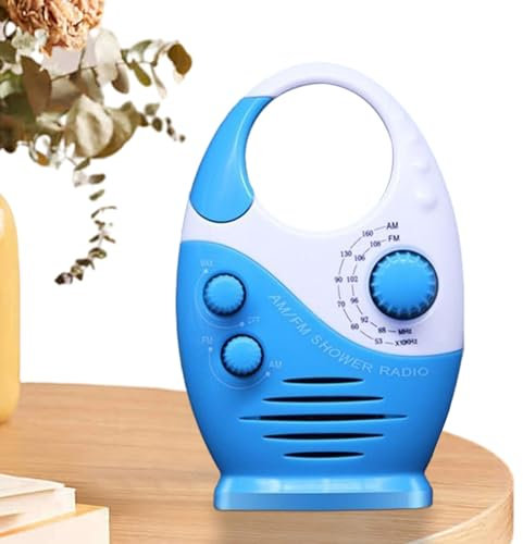 Radio de Ducha - Radio FM Portátil Resistente Al Agua | Radio portátil, Altavoz Ligero para Ducha, baño, Exterior, Playa y