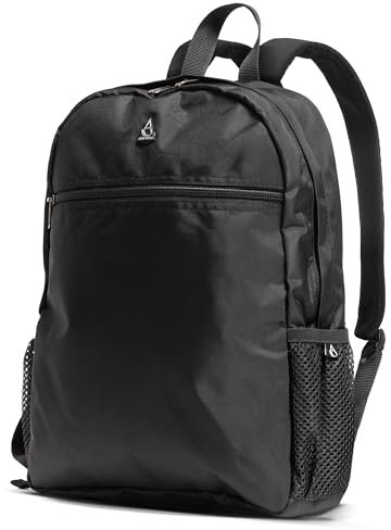 Aerolite 40x30x10cm Lufthansa Maximale Kleines Gepäckstück Wasserabweisend Handgepäck Rucksack Tasche Flugzeug 40x30x10 Schwarz - Auch zugelassen für Condor, Austrian, Swiss Airlines und Vieles Mehr