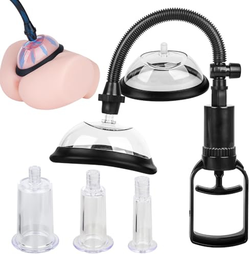 GKLWEJ Klitoris Sauger für Frauen, Manuelle Vagina Pumpe Vakuum Pussy Pump mit 5 Starke Saugnäpfen, Hand Muschipumpe Sex Spielzeug für die Frau
