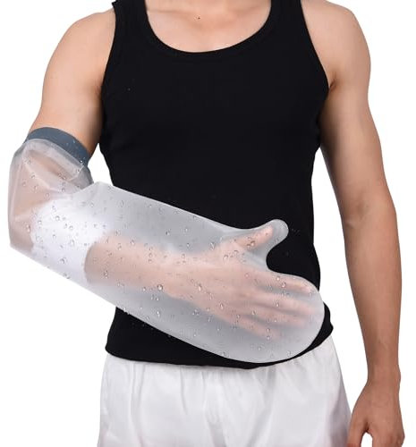 COMFYTHERA Waterproof Arm Cast Cover for Shower Hand Wound Protector Bath Adult Watertight Cast Bag Showering for Surgery Bandage Broken Hand,Wrist,Finger, Elbow Reusable Durable (B-Short Arm)