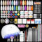 PEACECOLOR Acrylic Nail Kit with Lamp - 6 Colours, Glitter Powder, Top Coats, False Nails, Decals & Tools for Beginners