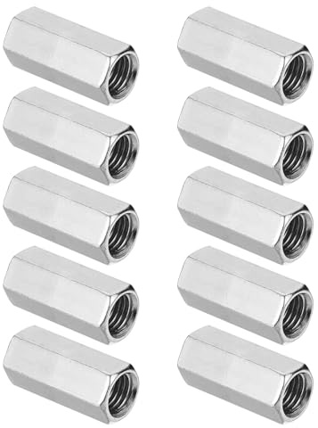PATIKIL 3/4-10 UNC Hex Coupling Nuts, 10Pcs 2.24 Long Fully Threaded Rod Coupling Nut Studding Connector Fasteners Galvanized Carbon Steel