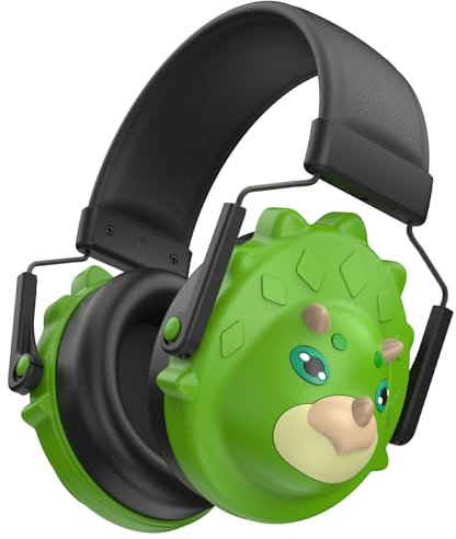 Wosilsor Gehörschutz Kinder, Lärmschutz Kopfhörer, Verstellbar Ohrenschützer Kind, Fantasy Kapselgehörschutz für Schule, Schlagzeug, Autisten, Konzert, Junge, Mädchen (Grün)