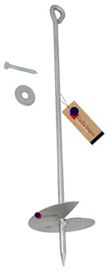 GeZu Impex Ancre à enfoncer Galvanisé à chaud 100 x 500 mm platine bois pied poteaux clôture