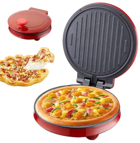 Electric Pizza Oven - 1000W Non-Stick Pancake Maker with Dual Heating Elements, 180° Opening Electric Frying Pan for Pizzas, Quesadillas, and Arabic Bread