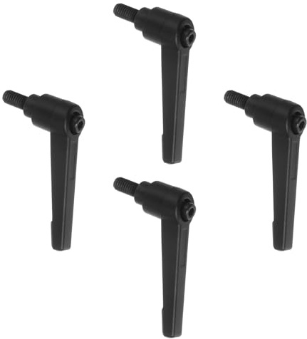 TA-VIGOR Verstellbare Klemmhebelgriffe, M6 x 12 mm, Verriegelung, Schnellspanner, Druckknopf-Ratschenschrauben, Aluminiumlegierung, Außengewinde, Bolzen für Maschinen und Geräte, 4 Stück