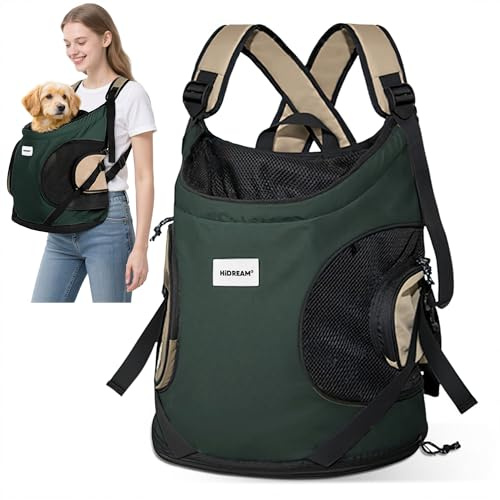 ALLSOPETS Hundetragerucksack, Tragbarer Haustiertragerucksack für Katzen Hunde Welpen, Integrierter Sicherheitsgurt, Ergonomisches Design, Atmungsaktiver Hunderucksack für Motorrad (Türkis)