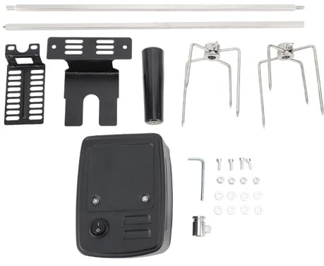 Segrehy Kit di Grill di girambra in Acciaio Inossidabile Barbecue Elettrico Kit arrosto arrosto Motori Rotante Stabile 15 kg di carico per Il Campeggio Esterno del Cortile