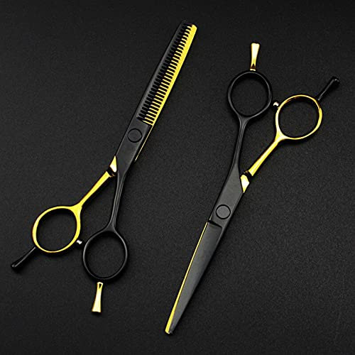 Haarschneideschere, professionelle Japan 440c 5. 5' Zweiseitig d & schwarz schneiden Friseur Haarschnitt Effilierschere Friseurschere von