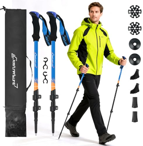 Clostnature 2 Pack Trekking Poles for Hiking, Lightweight Walking Sticks