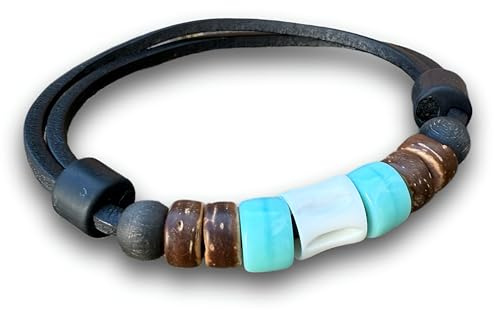 HANA LIMA Verstellbares Surferarmband Lederarmband Armband Herren Damen Surfschmuck