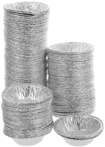 FUNOMOCYA 600 Pièces Moules à Tartelettes Aluminium Jetables Petits Plats Ronds Aluminium pour Four Moules Antiadhésifs pour Pâtisseries Maison Muffins Cupcakes et
