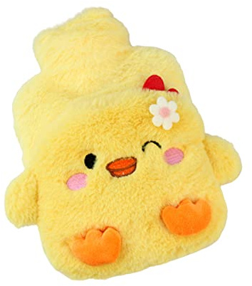 Termo con diseño de dibujos animados 3D, bolsa de agua caliente de 500 ml, para mantener el cuello, las piernas y la cintura calientes, calentador de manos desmontable, para aliviar los calambres