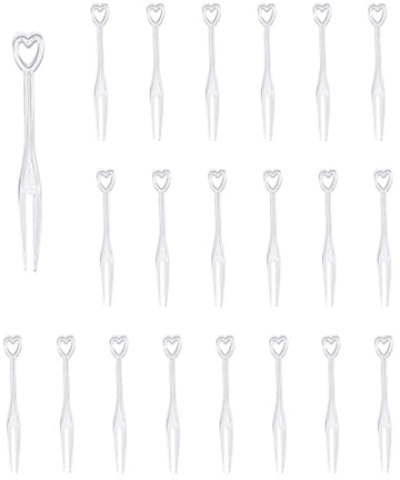 Zucosue 200-Pack Clear Plastic Appetizer Forks, Bite Size Cocktail Skewers for Cheese Plates, Fruit Cups, Tapas, Durable Party Picks for Birthday, Holiday Buffet, Food Service