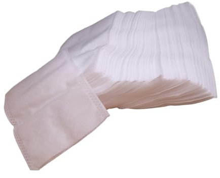 Bustine di tè vuote per tè sfuso, in tessuto non tessuto, con coulisse, filtri per tè, sacchetti per tè vuoti, sacchetti per tè vuoti con coulisse, naturali non sbiancate, per caffè freddo, 100 pezzi