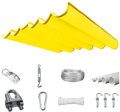 Ausziehbares Sonnensegel für den Außenbereich, Pergola-Markise, mit Beschlägen, für Gärten, Terrassen, Decks und Pavillons, Gelb, 1,5 x 4 m, UV-Schutz und wasserdicht