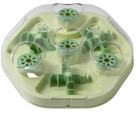 Slow Feeder Game - Dog Puzzle Bowl, Mental Stimulation Toy, Easy Clean Textured Coating, Reduces Boredom Stress, Excellent Pet Training Tool, Responsive Medium Large Breed Home Use