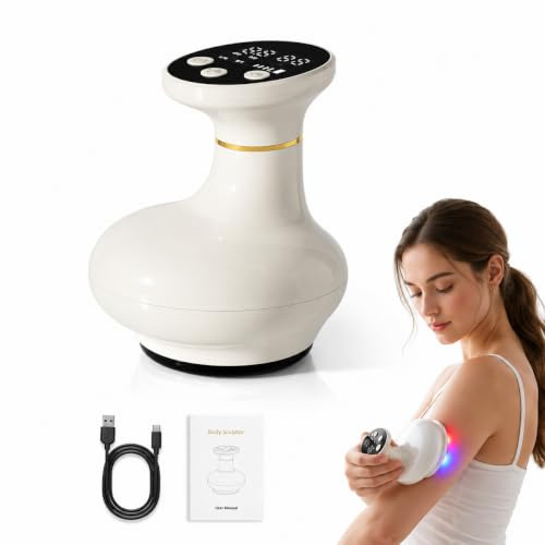Massage 4-in-1 Massagegerät gegen Cellulite - Schröpfgerät Elektrisch mit Saugstufen & Wärme, Anti-Cellulite & Straffung, Tragbar & USB-C Aufladung für Bauch Taille Arme Beine