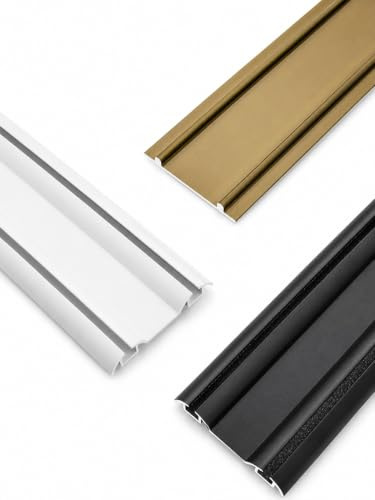 Kit binario porta scorrevole armadio, guida alluminio per 2 pannelli(Concave,Blk,110 cm/43.31 inches)