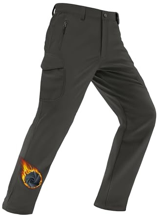 MAGCOMSEN Snow Pants for Men Fleece Lined Softshell Winter Men's Ski Pants