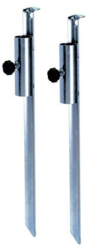 Spetebo Metall Sonnenschirmhalter 50 cm - 2 Stück - Sonnenschirm Halterung Erdspieß Bodenhülse Rasendorn Bodenspieß