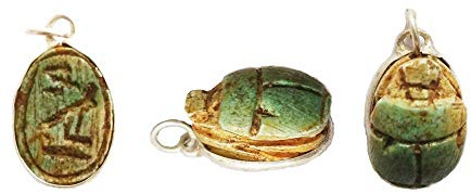 Horus Artesanía de Egipto Colgante egipcio del escarabajo de la suerte. Piedra natural engarzado. (15 mm x 10 mm)