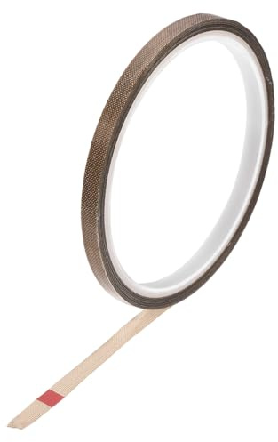 sourcing map Glasfaser PTFE Klebeband 6mm x 10m (Breite*Länge) PTFE Dichtungsband Selbstklebend PTFE Gewindedichtband Hitzebeständig Braun PTFE Band für Vakuummaschine Lebensmitteldichtung
