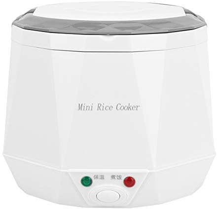 Atyhao Mini Rice Cooker, 1.6L Mini Portable Electric Rice Cooker Rice Cooking Tool Food Steamer for 12V Car Use White