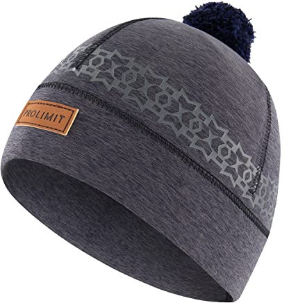 Prolimit Neoprene Beanie Pompom Artic, Farbe:Black/Grey, Größe:L