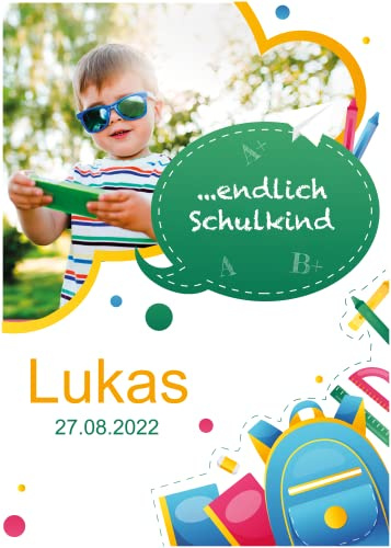Tortenbild/Tortenaufleger individuell zur Einschulung Endlich Schulkind Rechteckig