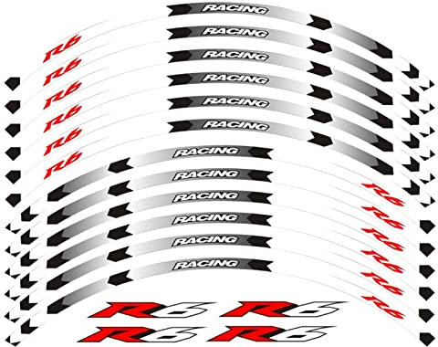 Felgenband Motorrad 17 Zoll Radnaben Aufkleber Logo Rim Reflektierender Aufkleber Für YAMAHA YZF R6 Motorrad Vorder- Und Hinterradfelgen(Color:3)