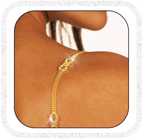 IYOU Tirantes de Brasier con Strass Dorados Tirantes para Ropa Interior Brasier de Graduación Accesorios para el Vuerpo para Brasier Tops y Vestidos (2 Piezas)