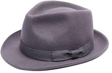 Herren Damen Party Wear Wolle Trilby Hut Unisex Fedora verstellbares Ripsband einfarbig stilvoll Hut, grau, 58