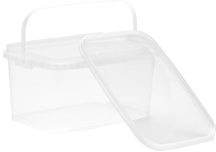 Nipter Eimer mit Deckel 5l, Eimer 5,8l rechteckig, Plastikeimer transparent, stapelbar, 3 Stück