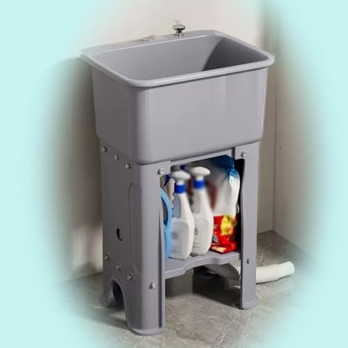 NILZA Lavandino da Esterno Lavatoio in Plastica Lavello da Cucina con Rubinetto, Lavandino A Mano Lavabi Autoportante, Lavabo di Utilità per Lavanderia Cantina (Color : G, Size : No Tap 40x40cm)