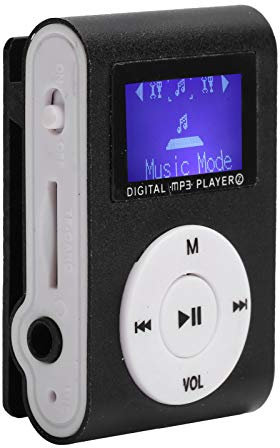Ensemble de Lecteur MP3, Mini Lecteur de Musique Portable avec Clip Arrière, Lecteur de Musique MP3, écran LCD de Sport, Support MP3, Carte Mémoire (BLACK)