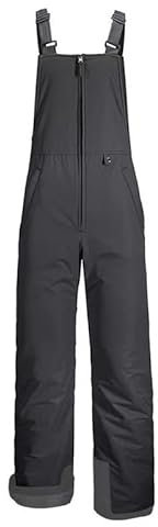 Petalum Damen Wasserdicht Skihose Latzhose mit verstellbaren Trägern Winter Winddicht Schnellhose Ärmellos Overalls Snowboardhose Ski Bibs Schwarz 3XL