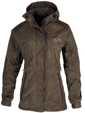 Full mundur Damen Outdoorjacke, Camo Jagdjacke, Wanderjacke, leichte Übergangsjacke, winddichte Jacke, wasserdichte Regenjacke, atmungsaktive Funktionsjacke mit abnehmbarer Kapuze