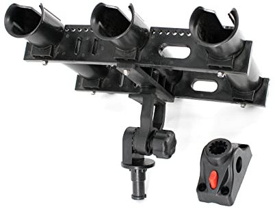 byhsports Angeln Boot Rutenhalter mit 360 Grad Rotation Mount Bracket, Angelrutenhalter für Boot Kajaks Kanu, schwarz