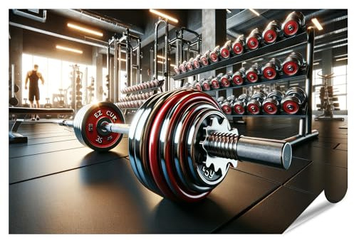 islandburner XXL Bild Poster Kraftvolle Stille im Hantelraum Fitness Studio Gym Premium Bilder Fotodruck