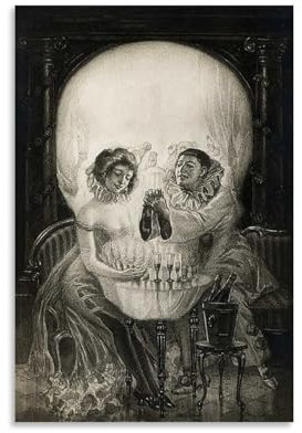 HBEOOP Salvador Dali berühmte Farbe (Totenkopf), Druck, Poster, Kunstdruck, Wandfoto, Farbe, hängendes Bild, Familie, Schlafzimmer, Dekoration, Geschenk, 40 x 60 cm