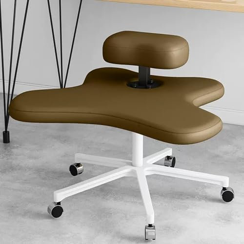 YUGXTH Ergonomischer Kniestuhl mit Gekreuzten Beinen, Orthopädischer Kniestuhl, Höhenverstellbar, Heimbüro-Meditationshocker zur Linderung von Rückenschmerzen (Color : Lactose)