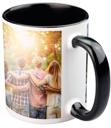 Copykrea - Tasse personnalisable avec votre photo | Catégorie AAA | Va au micro-ondes et au lave-vaisselle | 350ml | Intérieur noire