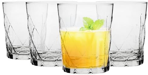 Glasmark KROSNO 1992 Lot de 4 à eau, à boisson, à jus, à whisky, whisky, cocktail, passe au lave-vaisselle 4 x 345 ml