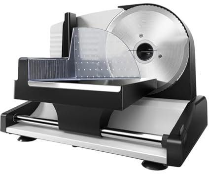 Meat Slicer Machine, Electric Deli Food Slicer, Adjustable Thickness Sausage Ham Slicer, Electric Meat Slicer, Electric Deli Food Slicer, for Cuts Meat Cheese Bread Fruit Vegetable