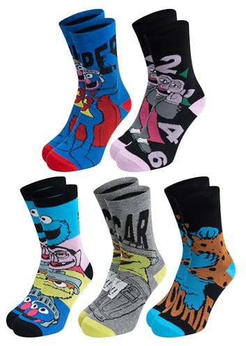 United Labels 5 Pares de Calcetines de Barrio Sésamo para Hombre, Multicolor, 40-45